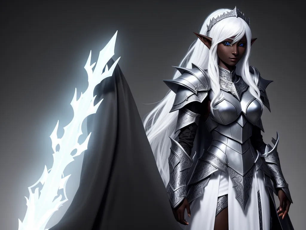 convert photo into 4k - a woman dressed in a white outfit and a white cloak with a white flame behind her, standing next to a white and black object, by Lois van Baarle