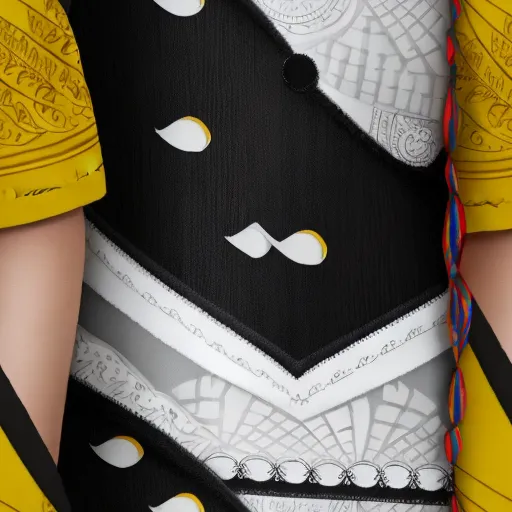 a close up of a woman's body with a mask on it's chest and a yellow top, by Naomi Okubo