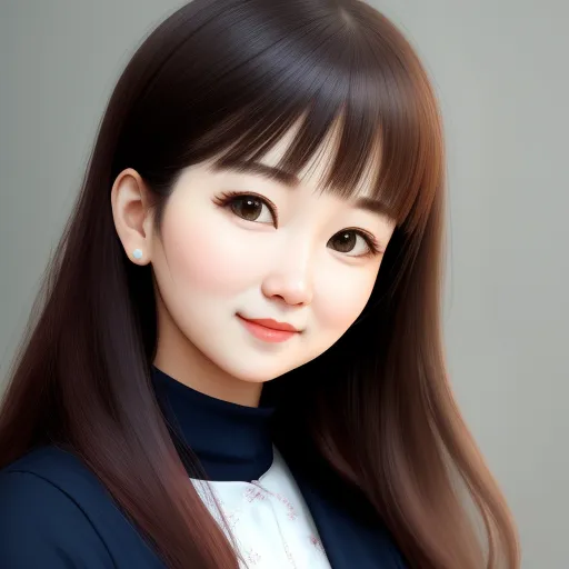 make picture 1080p - a woman with long hair and a black shirt and a white shirt and a black tie and a white shirt, by Chen Daofu