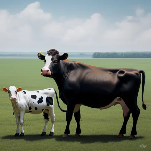 how to increase photo resolution - a couple of cows standing on top of a lush green field of grass covered in clouds and grass covered in dirt, by Botero