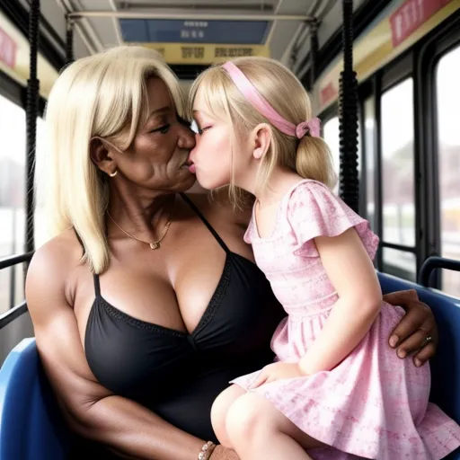 File Image In Bus Huge Gilf Ebony Muscle Older WOMAN In