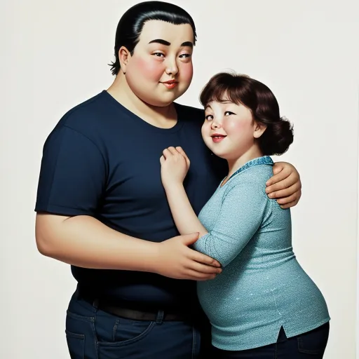 image to 4k - a man and woman hugging each other with a white background behind them and a white wall behind them with a white background, by Liu Ye