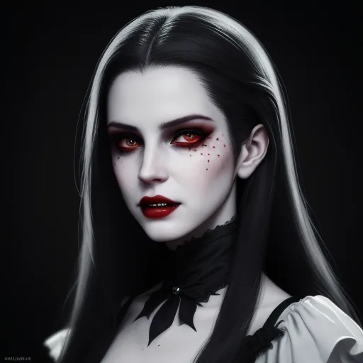 file to image: Lana del rey as Vampire with appears pale, almost