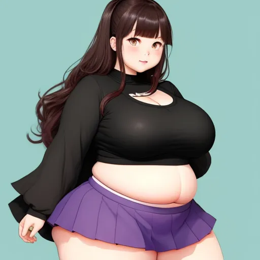 free 300dpi images: fat cute anime woman with big thighs and and