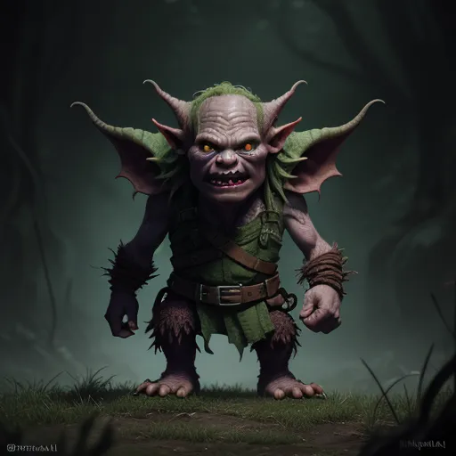 best ai image app - a painting of a troll with big horns and a green outfit on a grassy area with trees in the background, by Daniela Uhlig