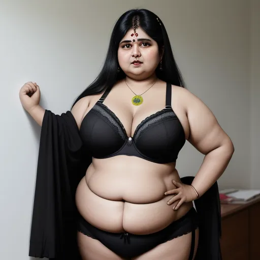 a woman in a black bra and black shawl posing for a picture with her belly exposed and her hand on her hip, by Bruce Gilden