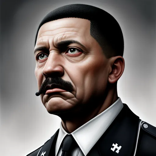 a painting of a man with a mustache and a suit on, wearing a cross on his chest and a black mustache, by Anton Semenov