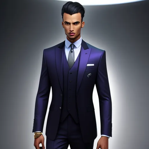 make picture higher resolution - a man in a suit and tie standing in a spotlight light with his hands in his pockets and his hand in his pocket, by Lois van Baarle