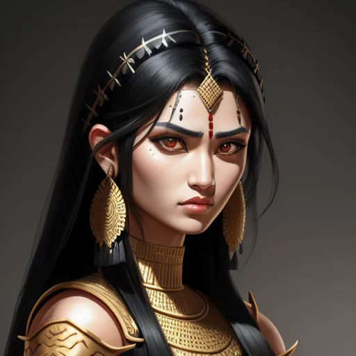 ai created pictures: gilgamesh woman , black hair