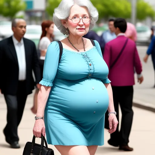 Ai Photo Website Granny Pregnant In Mini Dress In Public