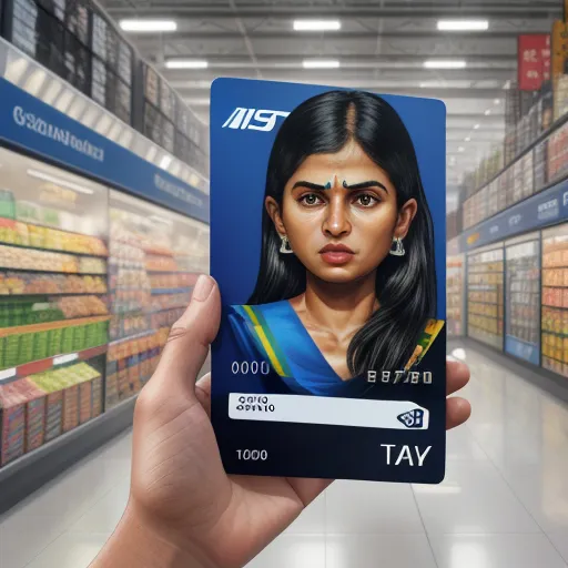 text-to-image ai free - a person holding a card with a picture of a woman on it in a store aisle with shelves of food, by Dan Smith