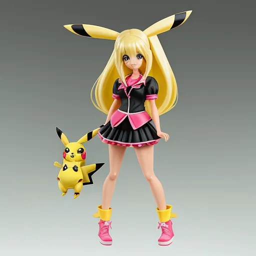 a doll with a pikachu outfit and a toy in hand, holding a toy in the other hand, by Toei Animations