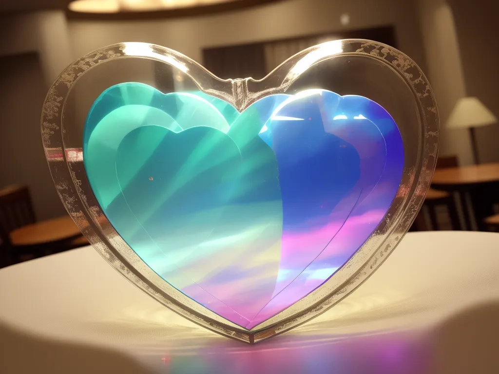 high resolution image converter: heart shaped glass of large size