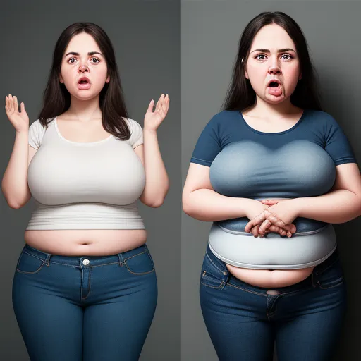 a woman with a stomach and a stomach with a surprised look on her face and hands in her pockets, by Hendrik van Steenwijk I