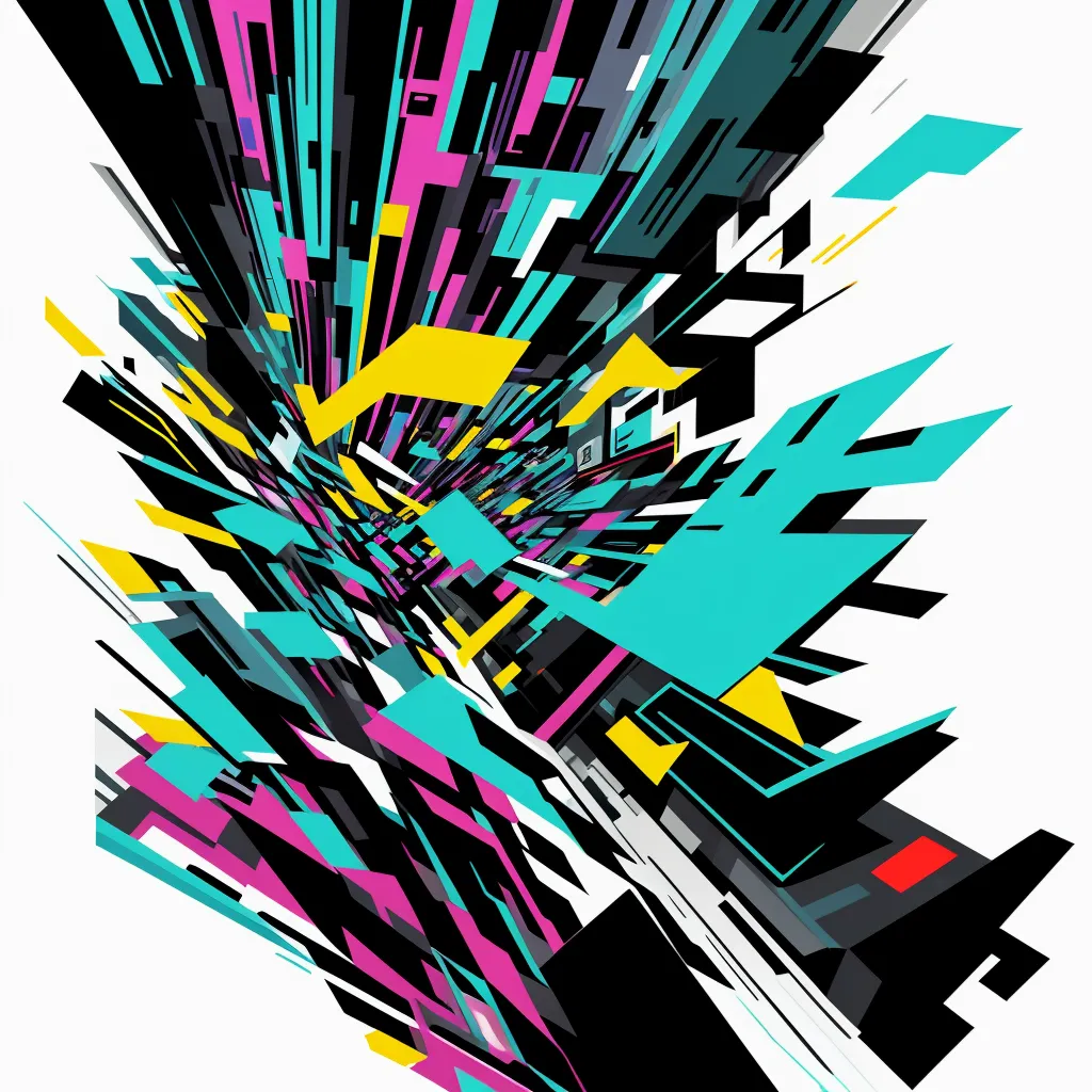 a colorful abstract design with a white background and a white background with a black, yellow, and blue design, by Kilian Eng