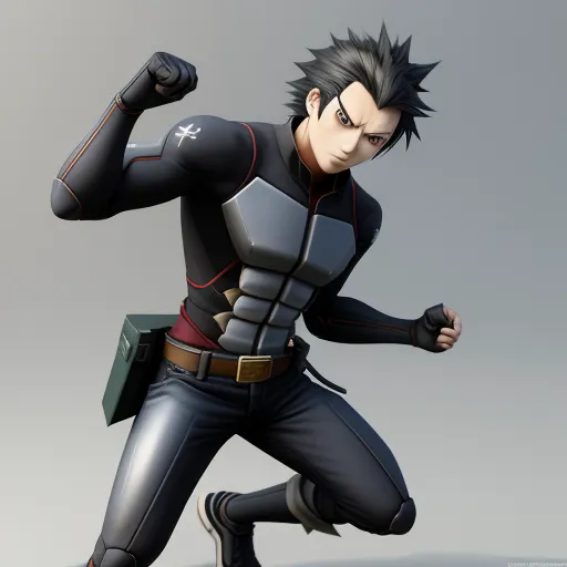 a cartoon character is running with a gun in his hand and a backpack on his back, with a gray background, by Baiōken Eishun