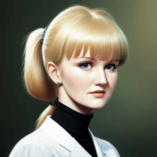 convert photo to 4k quality - a painting of a woman with a ponytail in a ponytail with a ponytail in a ponytail with a ponytail, by Hanna-Barbera