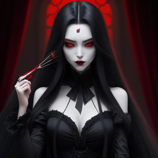 image ai generator: The beautiful vampire woman exudes elegance and