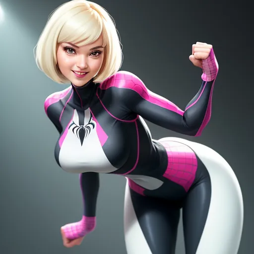 image ai: Gwen Stacey, Spider-Gwen, with thin waist and