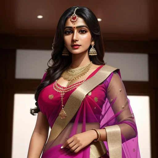 image ai: saree, huge , indian, sexy