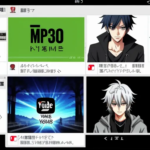a screen shot of a web page with anime characters on it and a video player on the screen with a video player on the screen, by Toei Animations