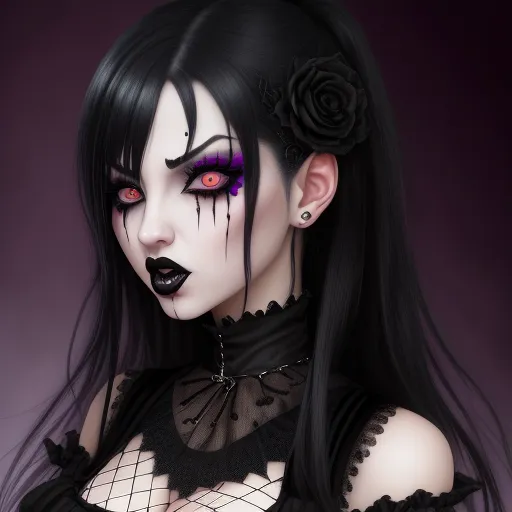 image converter online: Goth Woman, Ahegao, Bed