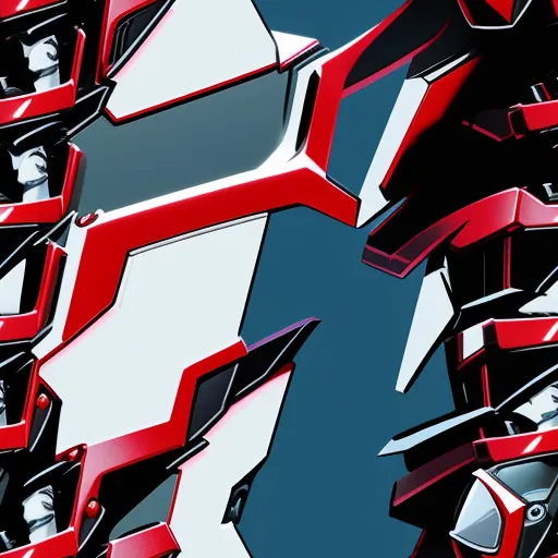 a red and white abstract design with a black background and a blue background with a white and red design, by Toei Animations