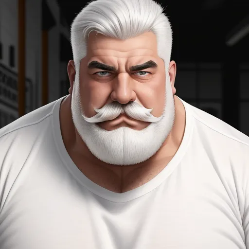 animated image ai - a man with a white beard and a white shirt is looking at the camera with a serious look on his face, by Pixar Concept Artists