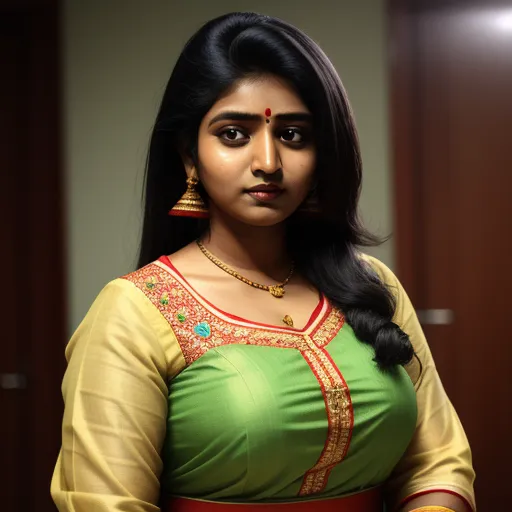 image to ai: big south Indian woman in blouse