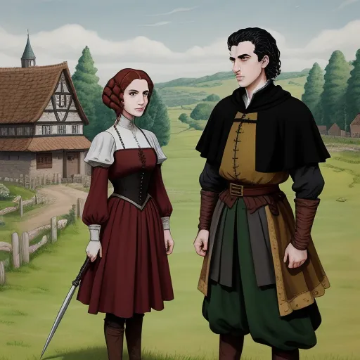 image to hd a woman and a man of the middle ages halan with