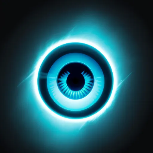 convert photo to 4k resolution - a blue eyeball with a black background and a black background with a blue circle around it and a black background with a blue circle around it, by David Young Cameron