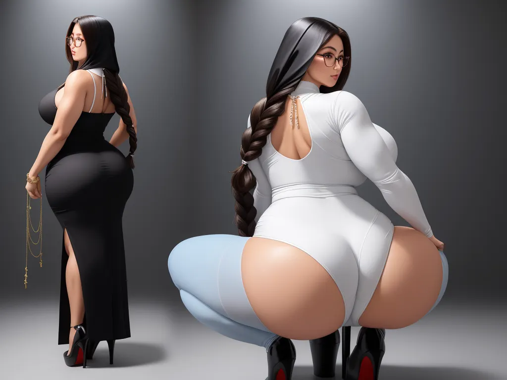 image resolution - a woman in a white dress and high heels is sitting on a stool and posing for a picture with a black background, by Botero
