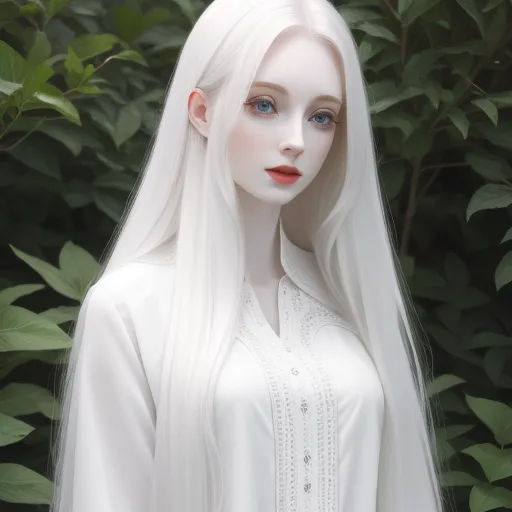 image to hd: White woman, pale skin, long hair