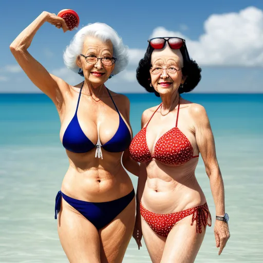 image to text conversion A huge pulp of old ladies in bikini