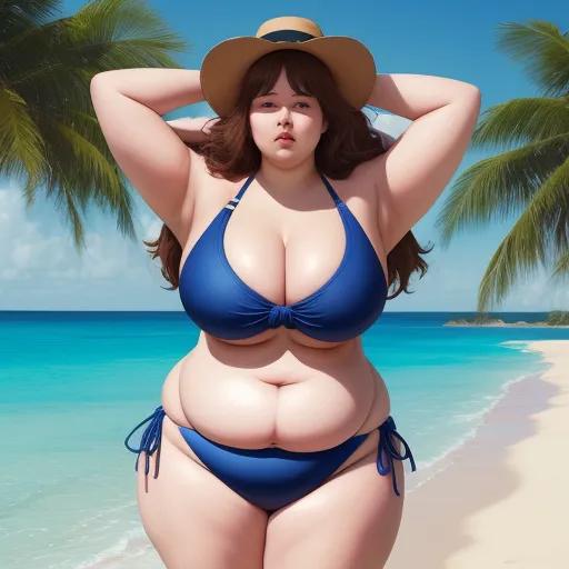 image-to-text-conversion-big-woman-obese-fat-tight-bikini