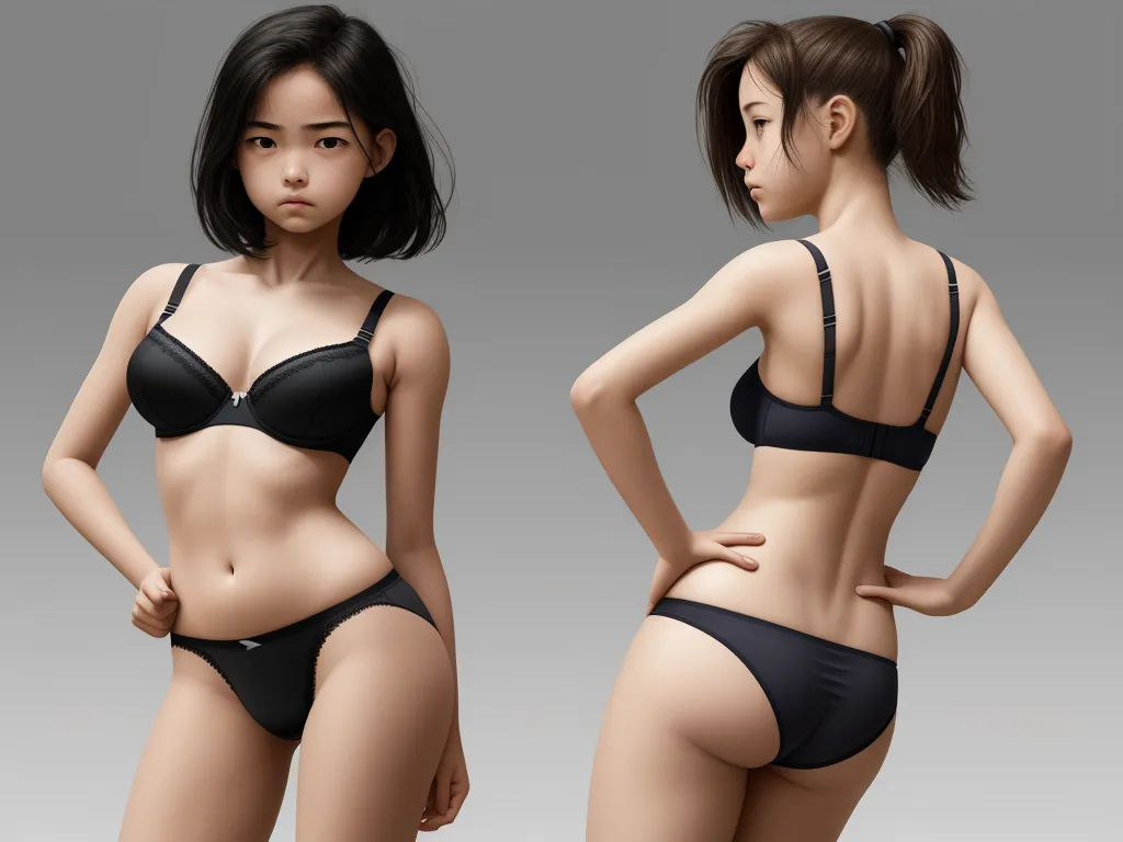 animated image ai - a woman in a bikini and panties poses for a picture in a pose with her hands on her hips, by Akira Toriyama