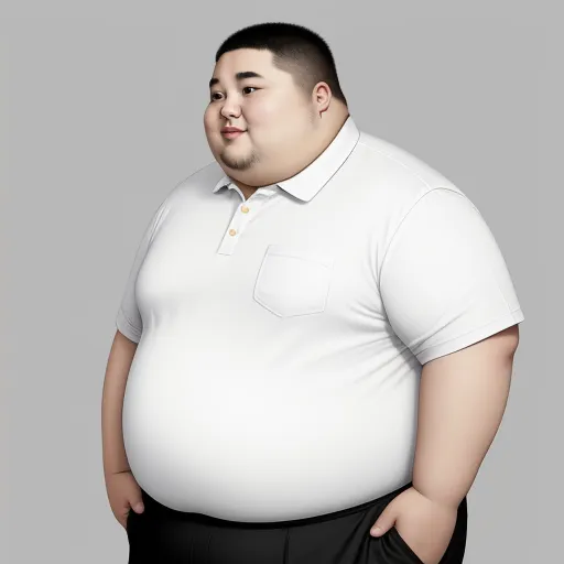 image upscaler: fat man with short shirt