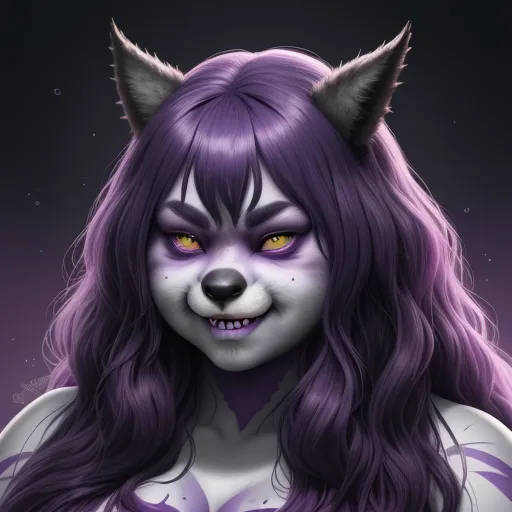 imagen ai: Werewolf blueberry demon werewolf woman with