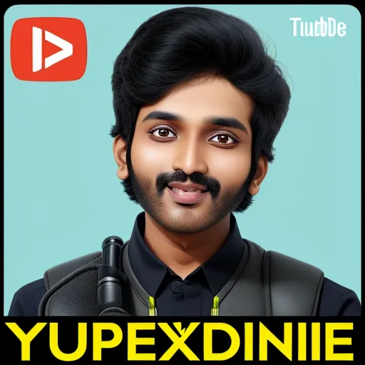 a man with a mustache and a microphone in front of a blue background with the words yupexidinee, by Toei Animations