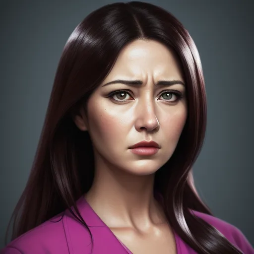 a woman with a concerned look on her face and shoulder, with a dark background, is depicted in a digital painting, by Pixar Concept Artists