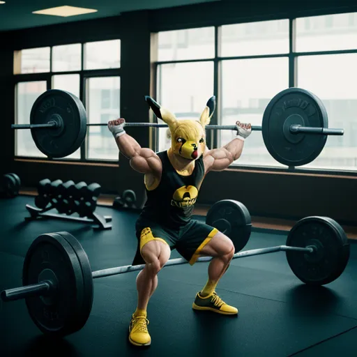 a man in a gym with a dead body doing a dead body squat with a barbell in front of him, by Filip Hodas