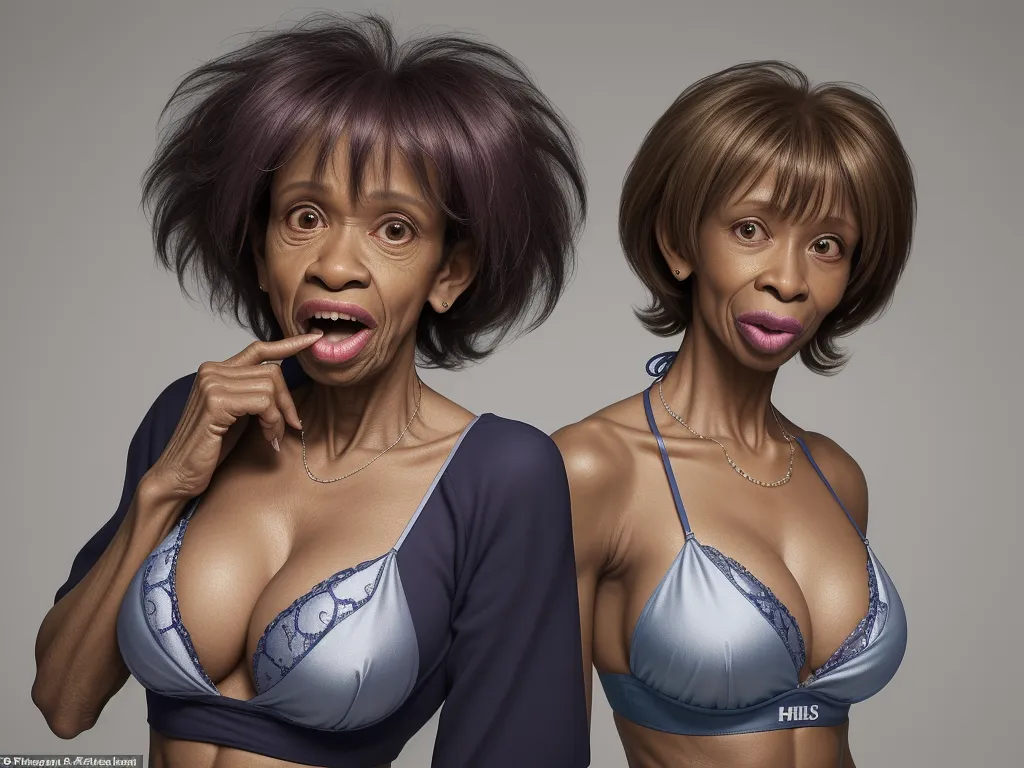 best free ai image generator - two women in bras with their mouths open and one is holding a finger to her mouth and the other is making a funny face, by Hendrick Goudt