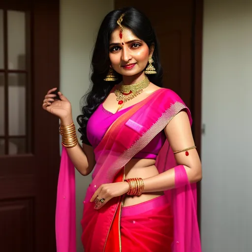 wallpaper converter: Indian Mom in revealing saree