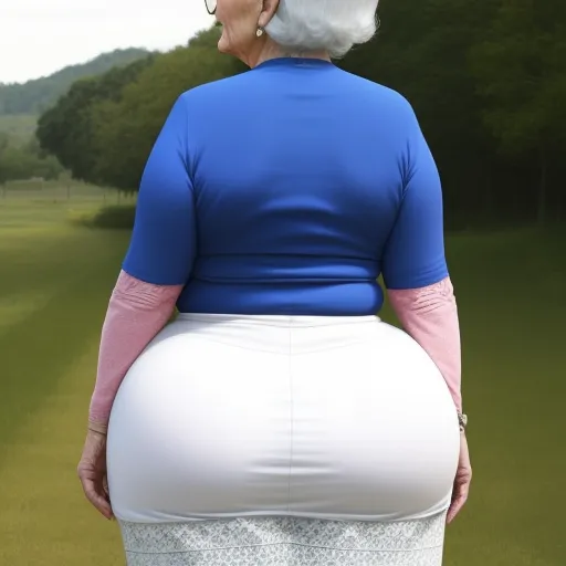 Low Quality Image Granny Showing Her Big Booty