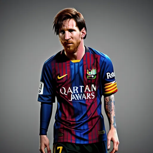 a man with a beard and tattoos wearing a soccer uniform with a beard and tattoos on his face and chest, by Patrice Murciano