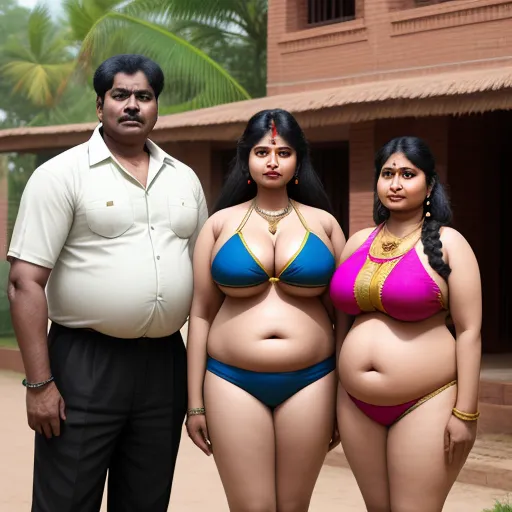 best free ai image generator - three women in bikinis standing next to a man in a suit and tie and a woman in a bikini, by Alec Soth