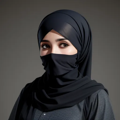 make photo 4k: woman in tight burkha and headscarf
