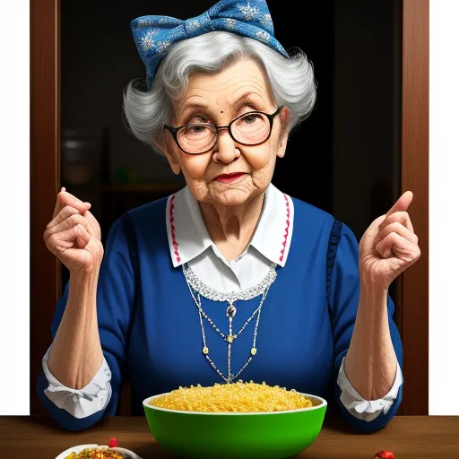 a woman with glasses and a bow is eating spaghetti from a bowl with a fork and knife in her hand, by Shusei Nagaoko