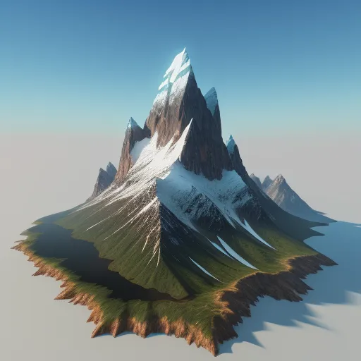 a very tall mountain with a very long peak on top of it's side and a few snow on the top, by Benoit B. Mandelbrot