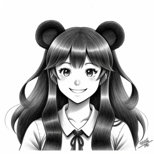 best ai text to image generator - a girl with long hair and a bow tie in her ears, wearing a school uniform and a bow tie, by Chen Daofu